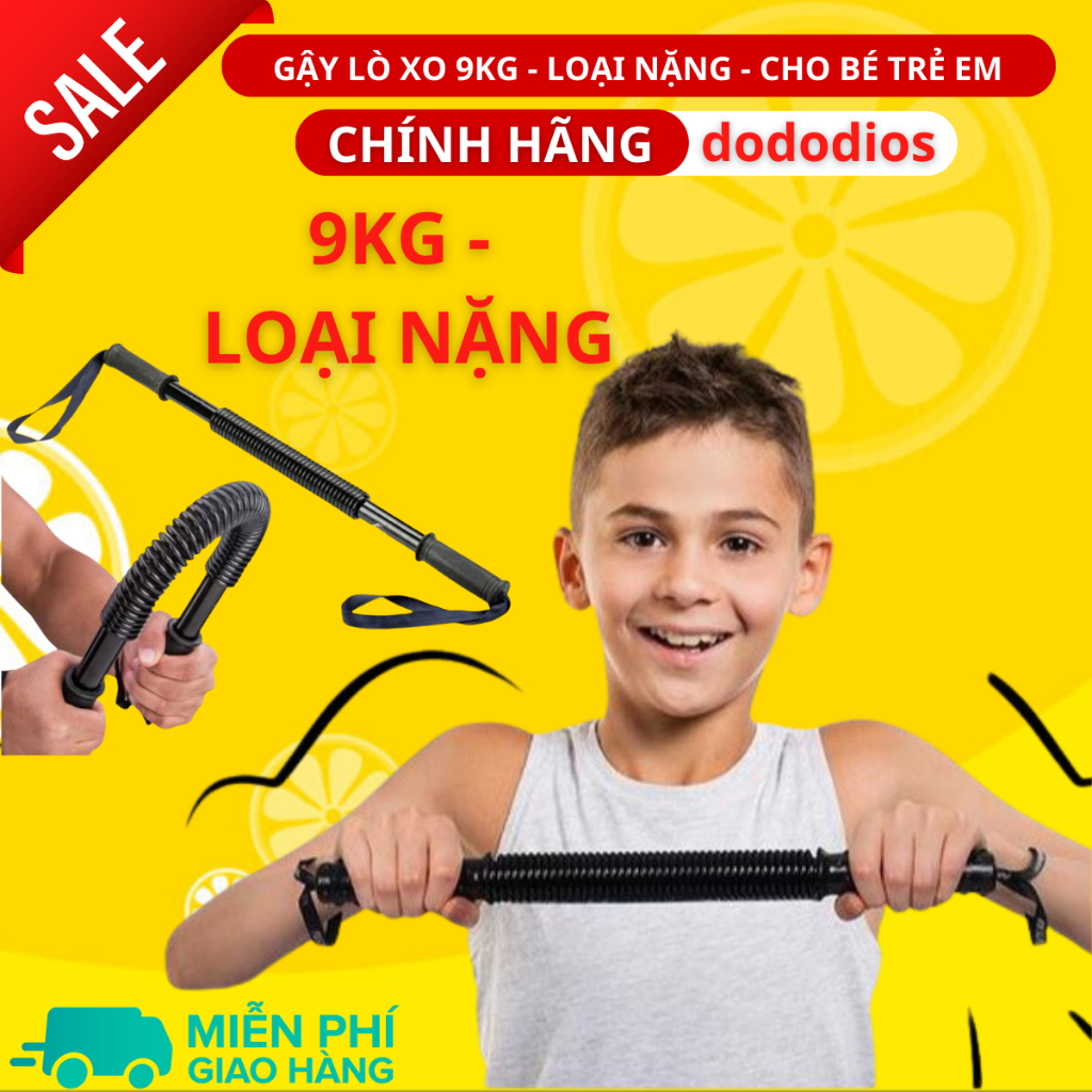 Thanh lò xo tập cơ tay 9kg cho bé trẻ em - dụng cụ tập thể dục thể thao gậy lò xo 9kg tại nhà - Chính hãng dododios