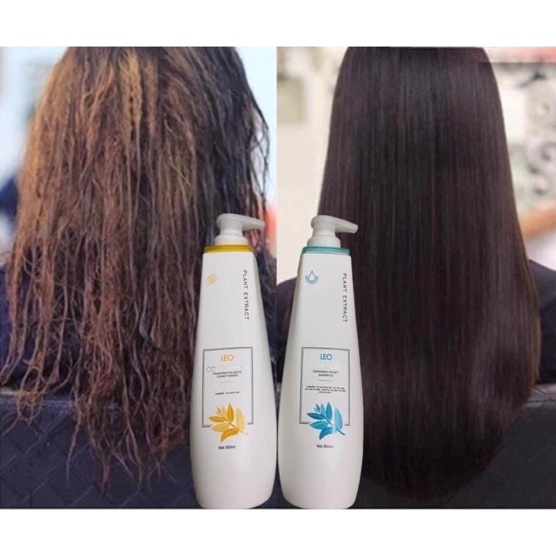 CHÍNH HÃNG Cặp dầu gội xả phục hồi tóc hư tổn siêu mềm mượt tóc LEO PROSEE 800ml