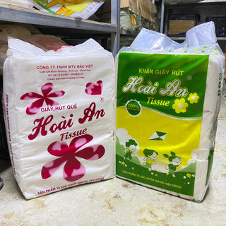Giấy ăn rút hoài an bịch 0.7kg 2 lớp, khăn giấy rút hương quế siêu tiết kiệm dùng cho gia đình quán ăn 88432