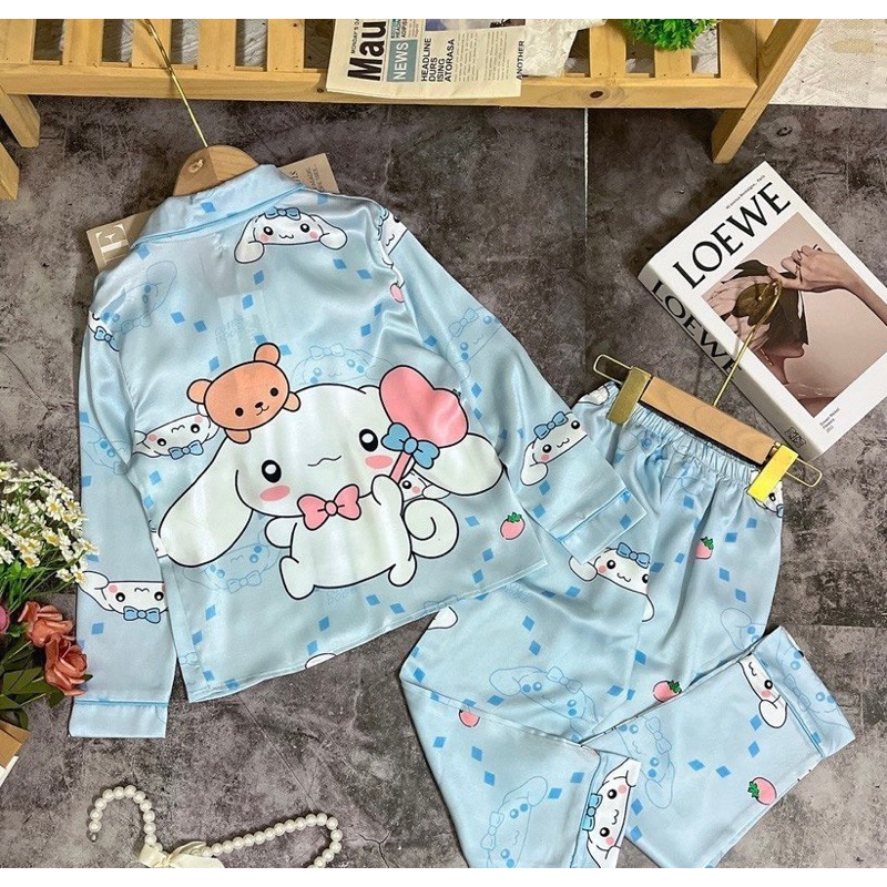 Đồ Bộ Bé Gái Mặc Nhà dài tay Pijama Lụa 3D Cao Cấp Cho Bé-BM03
