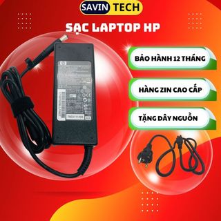 Sạc Laptop HP 3.5A chân kim to savin tech, sạc máy tính hp 65w zin cao cấp - tặng kèm dây nguồn dây nguồn hp