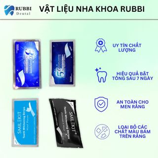 Miếng dán trắng răng tiện lợi 3D, 5D  WHITE TEETH WHITENING STRIPS