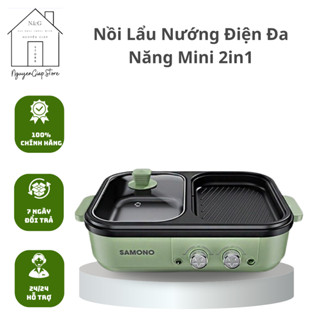 Bếp Lẩu Kèm Nướng 2 Trong 1, 2 Ngăn Hàn Quốc Chống Dính Tiện Lợi Cho Gia Đình