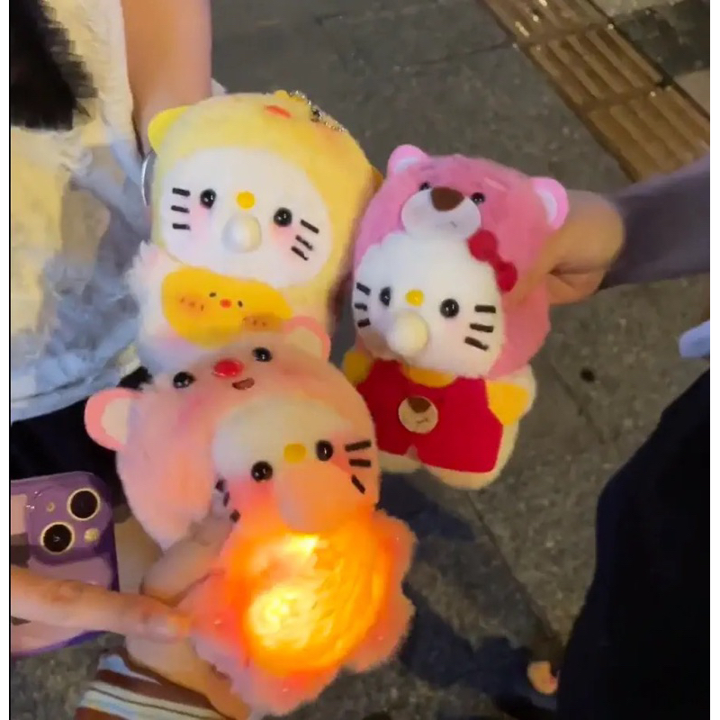 🎀  🍓Gấu Nhồi Bông Hello Kitty Thổi Bong Bóng Dễ Thương🎀