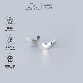 Khuyên tai bạc bông tai bạc nữ hình lục giác lục lăng đơn giản cá tính đẹp moonsilver