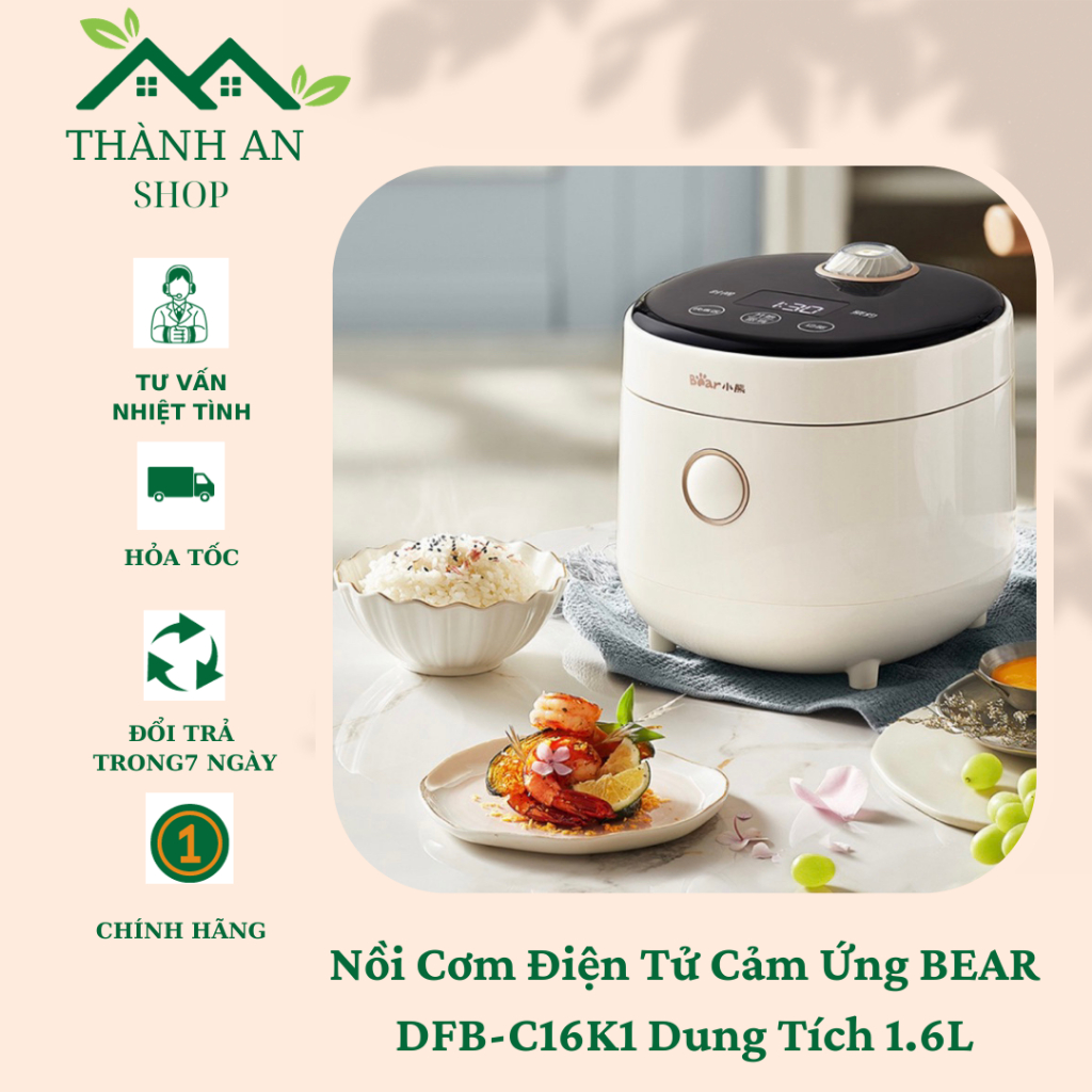 Nồi Cơm Điện Tử Cảm Ứng BEAR 3L C30L3 Dung Tích 3L, Nấu Cơm Gạo Lứt Ngon Dẻo- Bảo Hành 12 Tháng