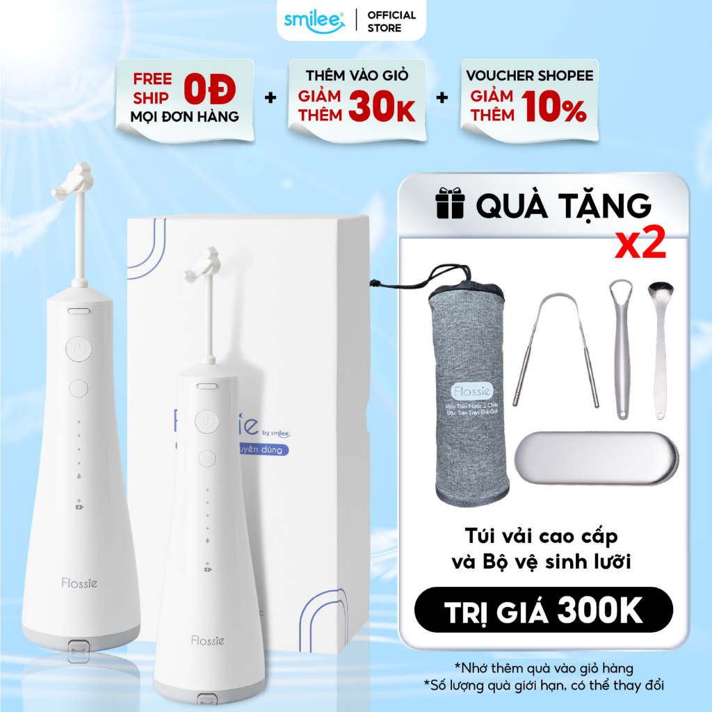 Combo 2 máy tăm nước cầm tay 360 độ 2 chiều Flossie