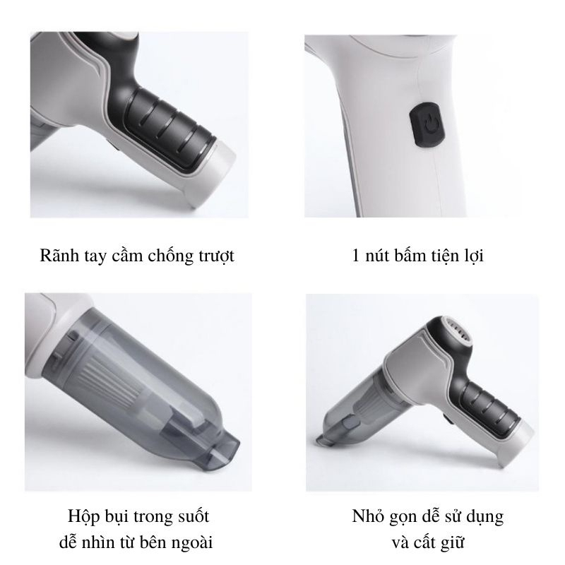 MMáy hút bụi cầm tay KHANHLY Lực Hút 18000PA Hút Bụi Đa Năng Siêu Khỏe Công Suất 120W Bảo Hành 12 Tháng