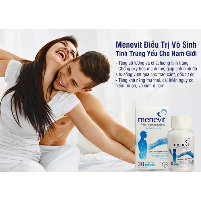 Menevit Tăng Chất Lượng Tinh Trùng 30 viên và 90 viên, hàng chính hãng