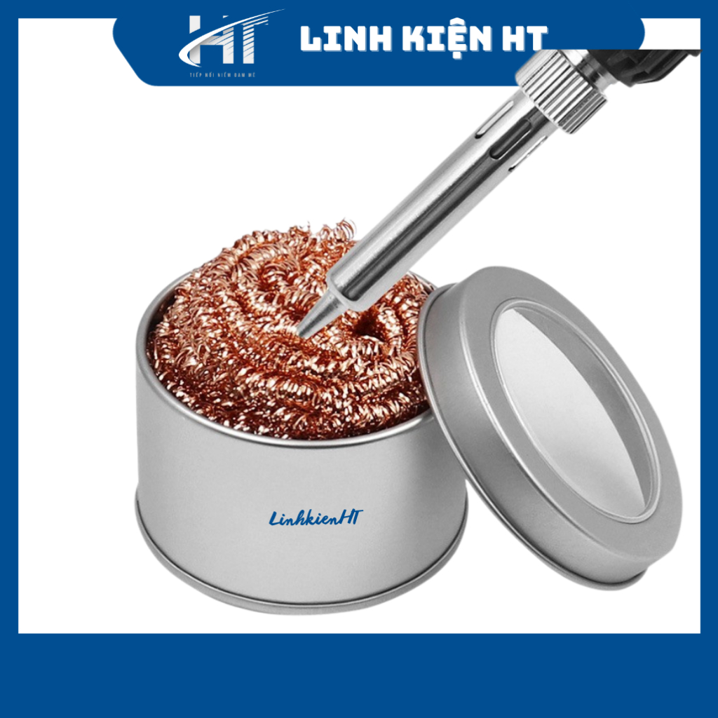 Hộp Bùi nhùi đồng làm sạch đầu hàn mỏ hàn tay hàn chuyên dụng, hộp bùi nhùi đồng lau