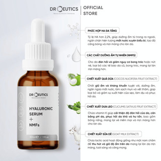 Serum HA DrCeutics Cấp Ẩm Căng Bóng Da (Hyaluronic Serum + NMFs)
