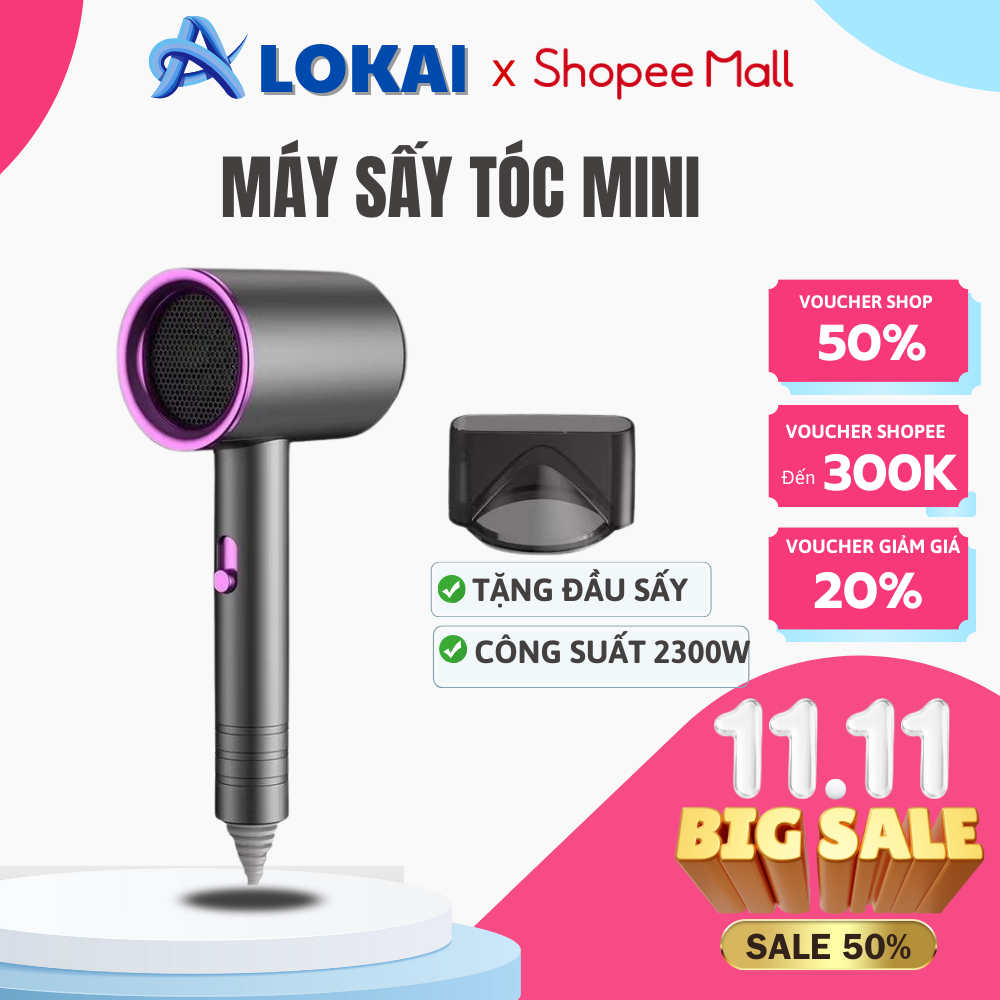 Máy Sấy Tóc Mini 2 chiều Nóng Lạnh GODWELL , Công Suất 2300W Sấy Chuẩn Salon Chất Liệu bền bỉ