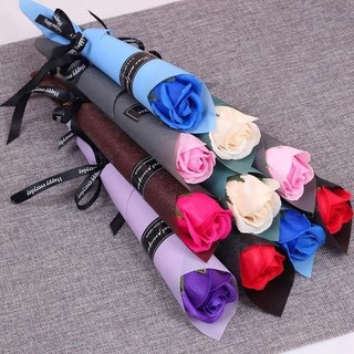 Hoa hồng sáp cuộn ốc quế 1 bông hoa hồng sáp nhiều màu theo yêu cầu