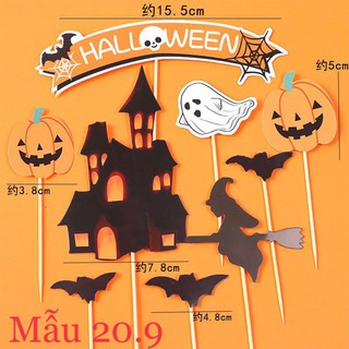 Que cắm Halloween trang trí bánh kem