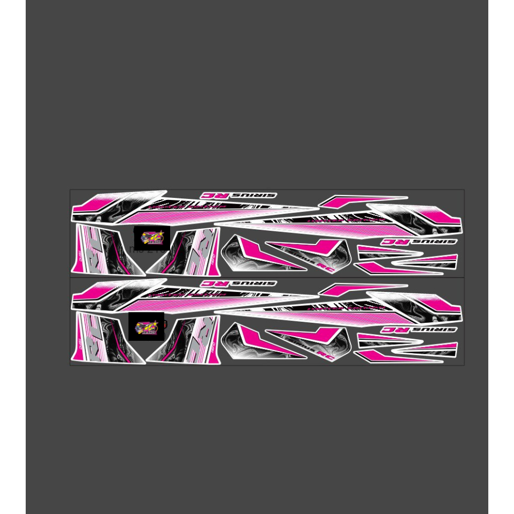 Tem rời ba lớp Rc v2 chỉ hồng sen dán xe máy sirius 50 - 110cc màu trắng