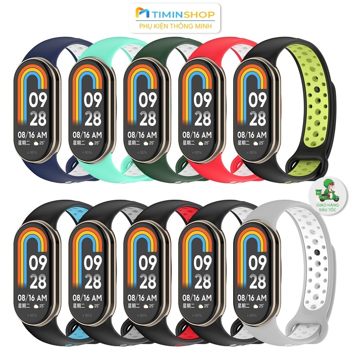 Dây Miband 8/ Miband 9/ Miband 10- thể thao 2 màu (DMB8)