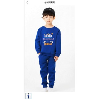 Bộ thu đông BT Jelispoon xanh dương chữ Heart