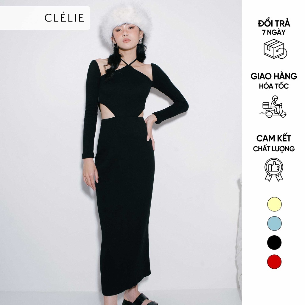 (PASS/ THANH LÝ) Đầm tay dài ôm body họa tiết trơn | NAOMI DRESS - CLÉLIE SIZE s