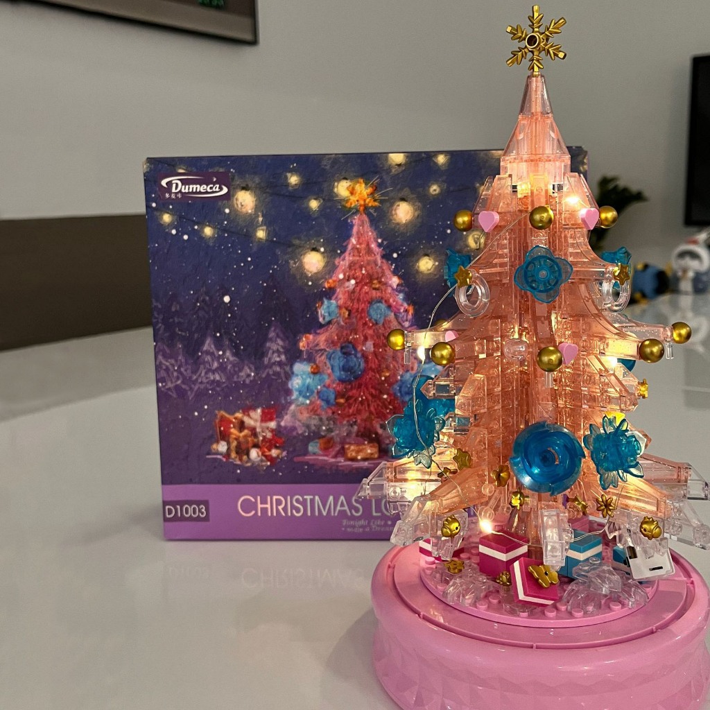 Đồ Chơi Lắp Ráp Kiểu Lego Giáng Sinh Mô Hình Hộp Nhạc Cây Thông Noel Có Đèn Và Phát Nhạc Merry Christmas No.D1003, D1004