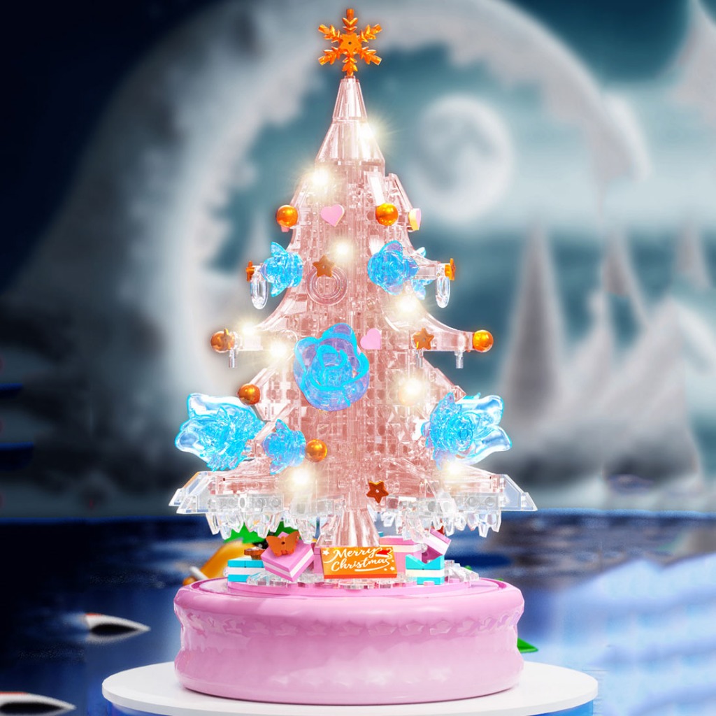 Đồ Chơi Lắp Ráp Kiểu Lego Giáng Sinh Mô Hình Hộp Nhạc Cây Thông Noel Có Đèn Và Phát Nhạc Merry Christmas No.D1003, D1004
