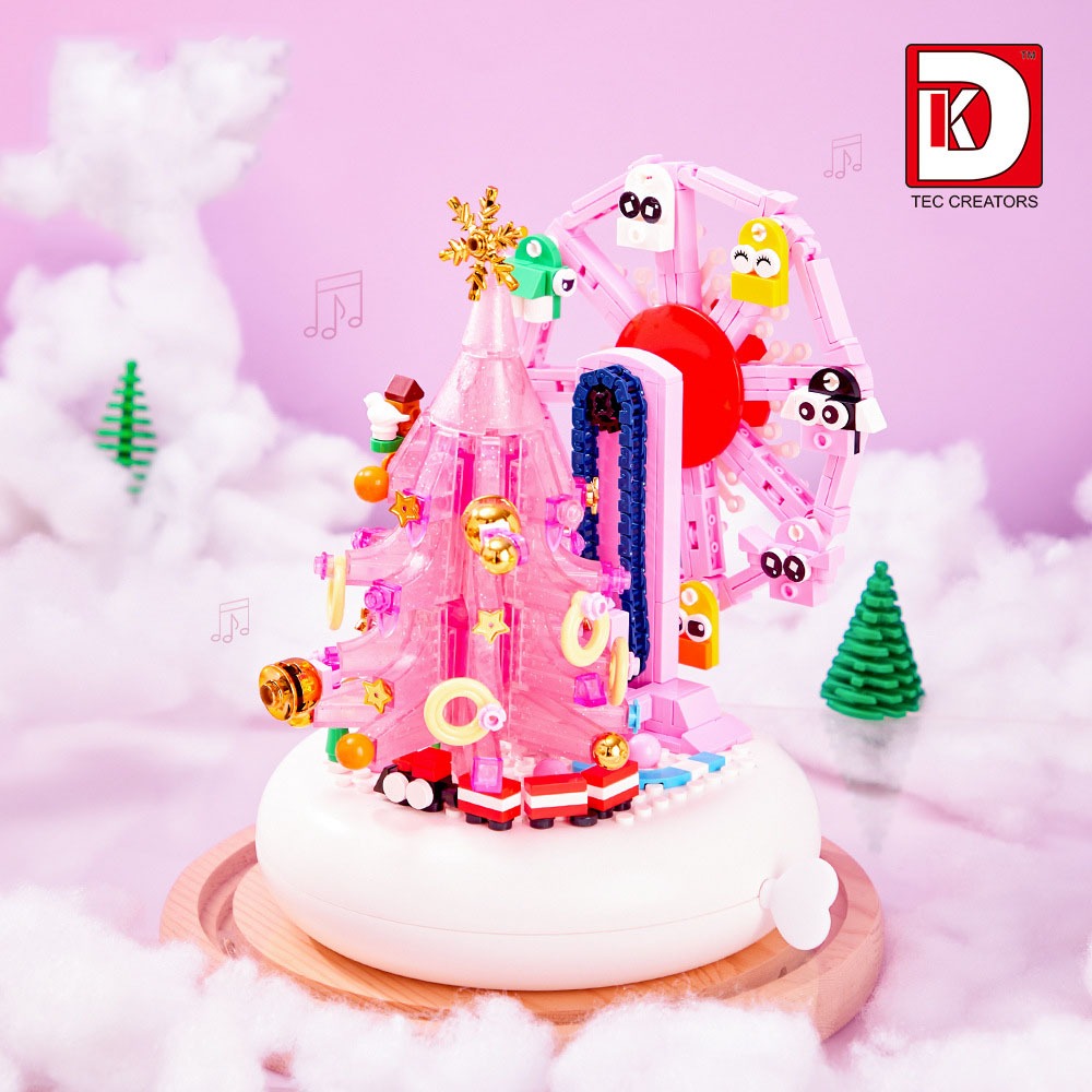 Đồ Chơi Lắp Ráp Kiểu Lego Noel Mô Hình Cây Thông Đu Quay Giáng Sinh Merry Christmas Có Đèn Và Phát Nhạc No.DK7030