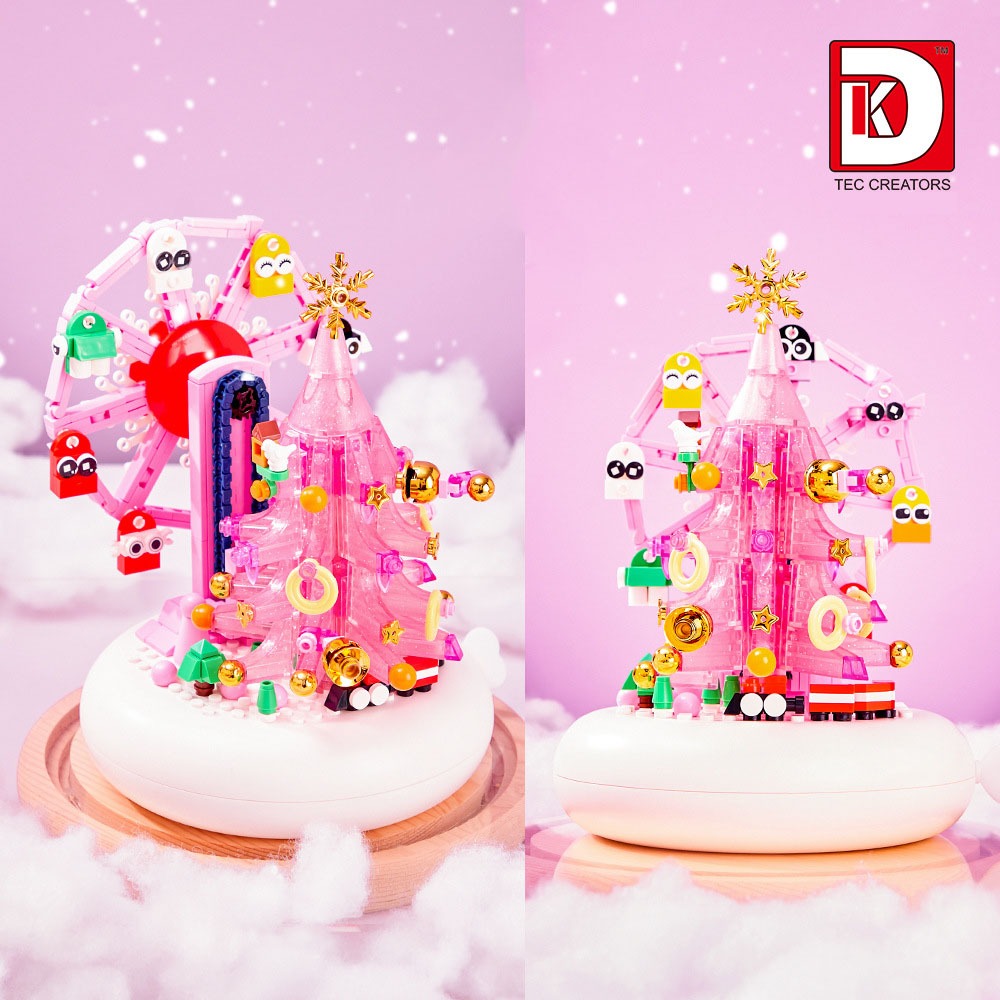 Đồ Chơi Lắp Ráp Kiểu Lego Noel Mô Hình Cây Thông Đu Quay Giáng Sinh Merry Christmas Có Đèn Và Phát Nhạc No.DK7030