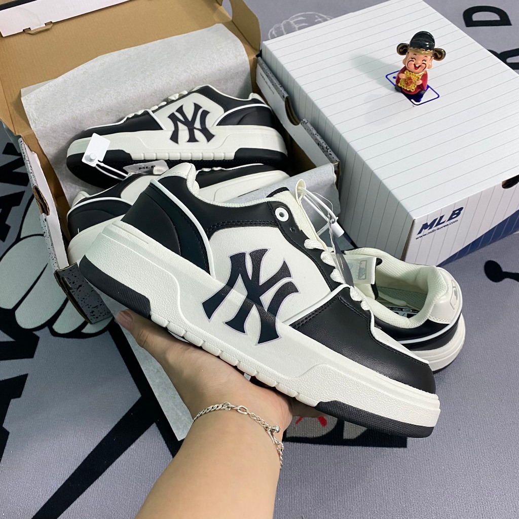 Giày sneaker MLB Chunky Liner chữ B nâu  Chunky Panda Hot 2023, Giày thể thao Chuky Liner Ny cách điệu đế 5 phân nam nữ