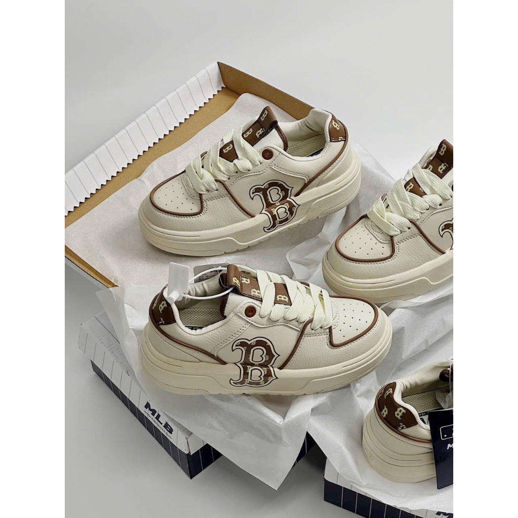 Giày sneaker MLB Chunky Liner chữ B nâu  Chunky Panda Hot 2023, Giày thể thao Chuky Liner Ny cách điệu đế 5 phân nam nữ