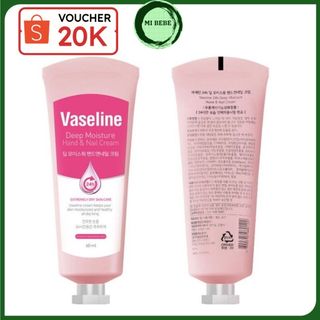 Kem dưỡng da tay Vaseline Deep Moisture Cấp Ẩm Mềm Mại Hàn Quốc 60ml - Mibebe
