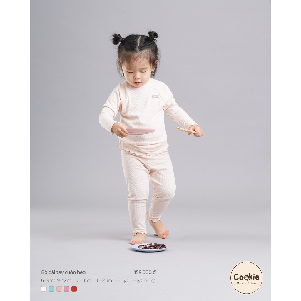 [COOKIE] Bộ dài tay cuốn bèo cho bé từ 6-9m đến 4-5y