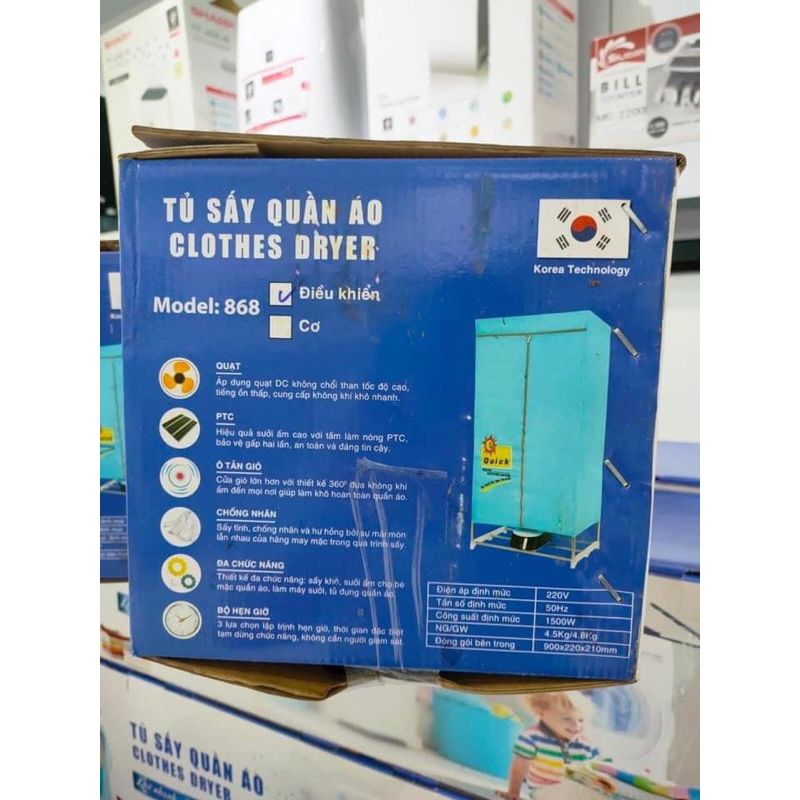 Tủ sấy quần áo cho bé và gia đình