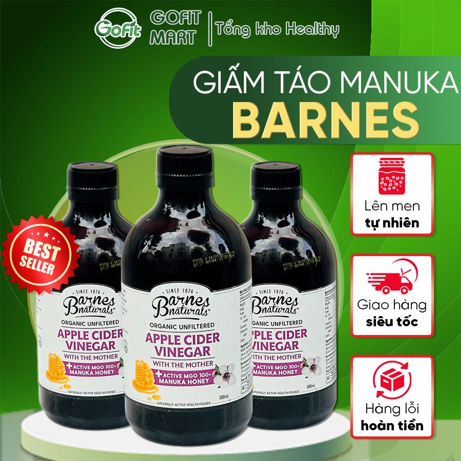 Giấm Táo Mật Ong MANUCA BARNES Naturals 500ml