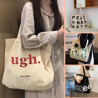 Túi Tote Vải Canvas Đeo Vai Đi Học Đi Chơi Đựng Vừa Laptop 15.6 in Thời Trang Unisex - SOLILA STORE