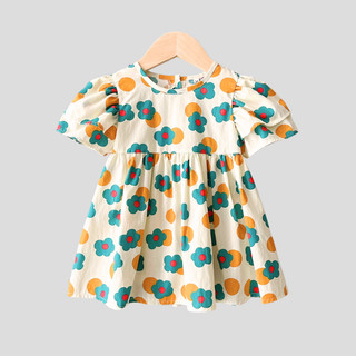 (Mẫu mới) Váy bé gái tay xoè 8-15kg vải thô cotton kiểu dáng đơn giản dễ thương CS007