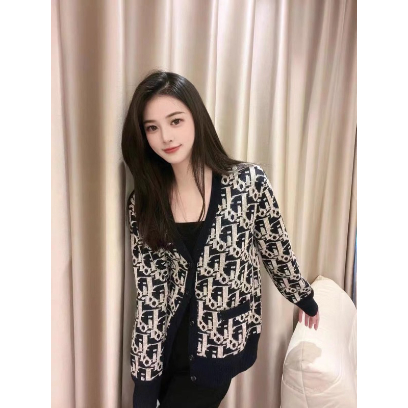 Áo Cardigan len Dior đen sang chảnh siêu hot