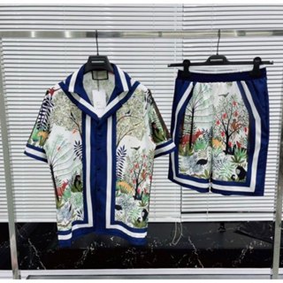 Bộ Đồ Cộc Tay Mặc Đi Biển Chất Lụa Latin Họa Tiết Cực Đẹp - Hàng Siêu Cấp New 2024