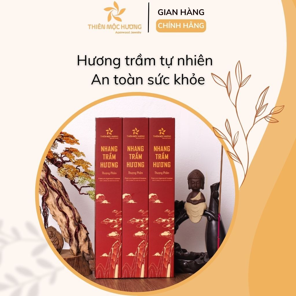 Combo Nhang Trầm Hương Thiên Mộc Hương cao cấp - Loại 16 năm, Thơm sâu, Dễ Chịu, Thư Giãn