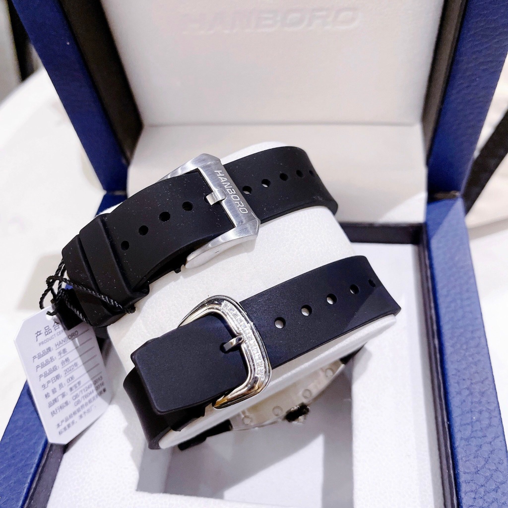 Đồng hồ nữ Hanboro HBR-964 Đính Full Đá, Dây cao su, Authentic, fullbox, Luxury diamond watch