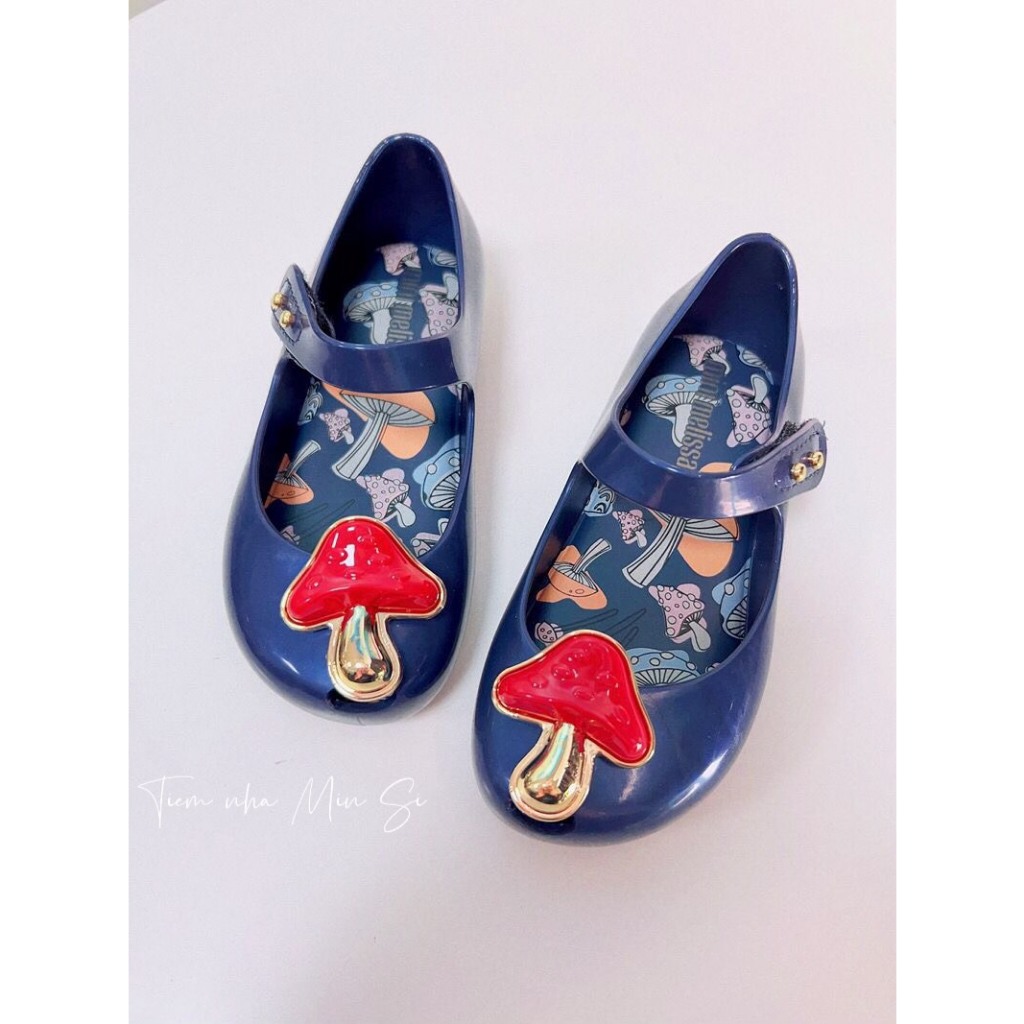 MINI MELISSA Giày Nhựa Thơm Trẻ Em Xuất Dư Họa Tiết Nấm Dáng Búp Bê Cực Xinh Cho Bé Gái