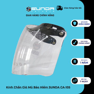 Kính Chắn Gió Mũ Bảo Hiểm SUNDA CA-105 gắn được cho tất cả các mũ ½ và ¾ trên thị trường