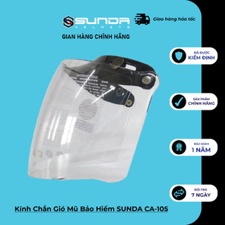 Kính Chắn Gió Mũ Bảo Hiểm SUNDA CA-105 gắn được cho tất cả các mũ ½ và ¾ trên thị trường