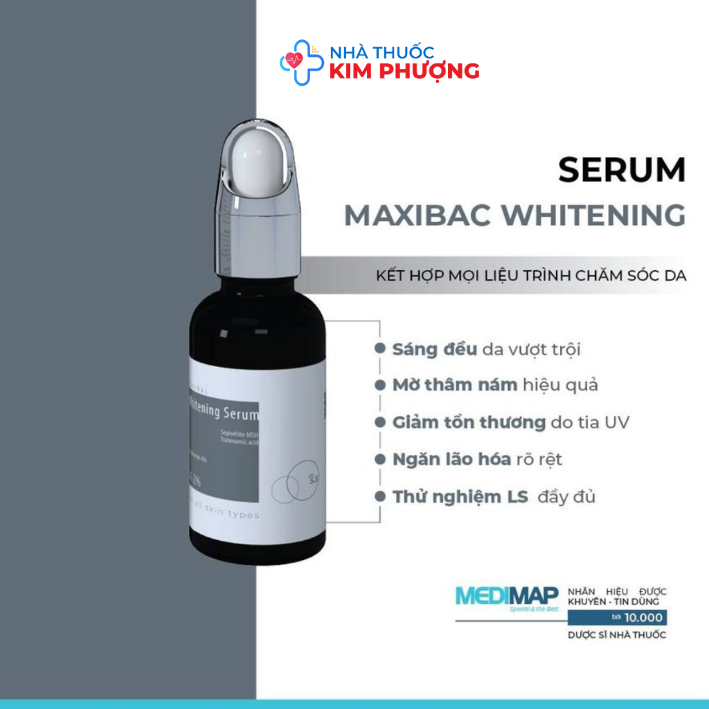 Serum Maxibac whitening sáng da ,mờ nám, giảm thâm Medimap lọ 30ml