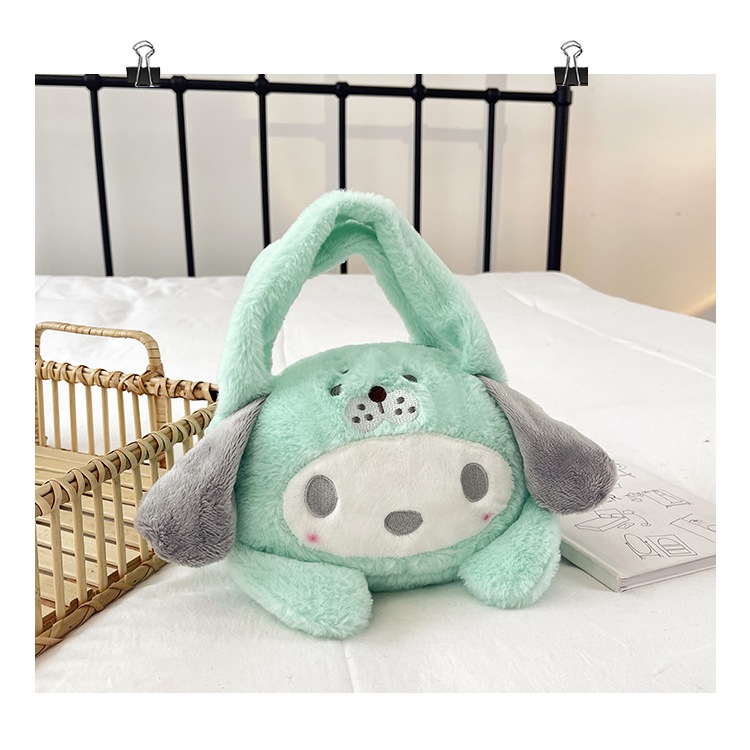 Túi Xách Gấu Sanrio nhồi bông Mũ Gấu hình Kuromi, Melody, Cinnamoroll... Lolita hoạt hình cute