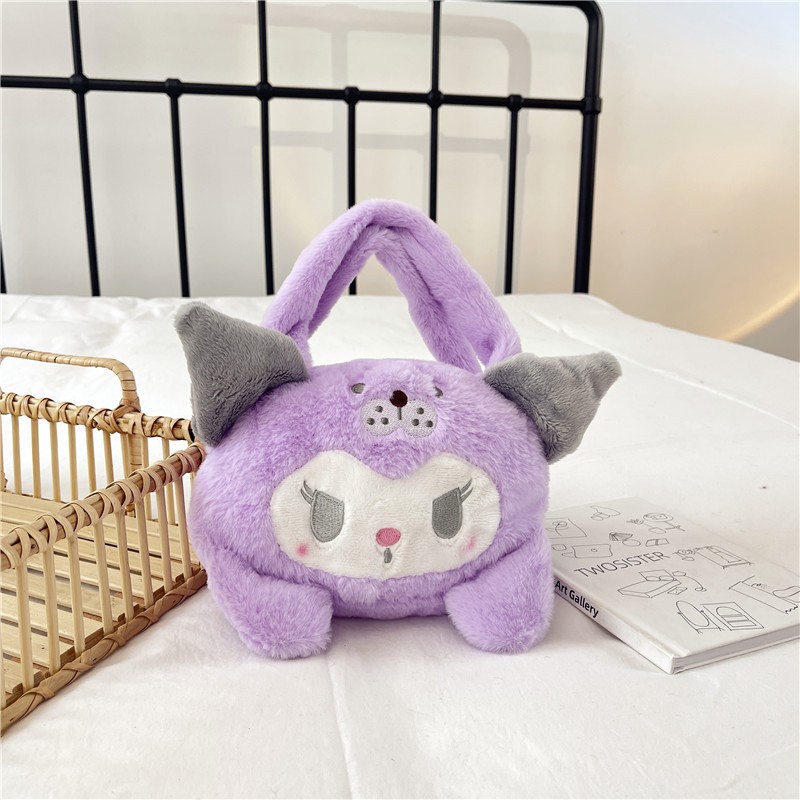 Túi Xách Gấu Sanrio nhồi bông Mũ Gấu hình Kuromi, Melody, Cinnamoroll... Lolita hoạt hình cute