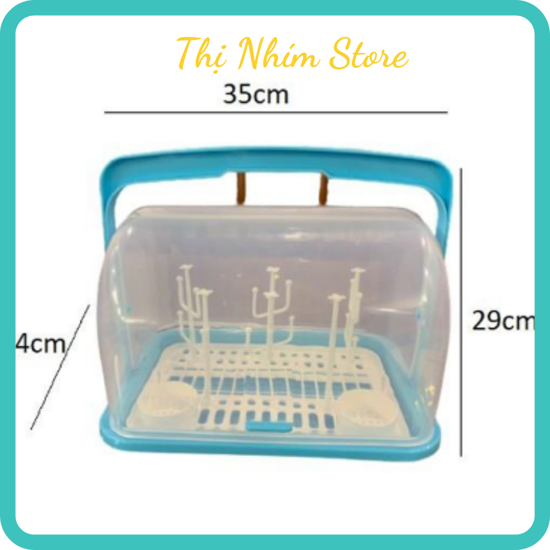 Khay úp bình sữa có nắp núm ty vệ sinh tiện lợi cho mẹ và bé Thị Nhím Store