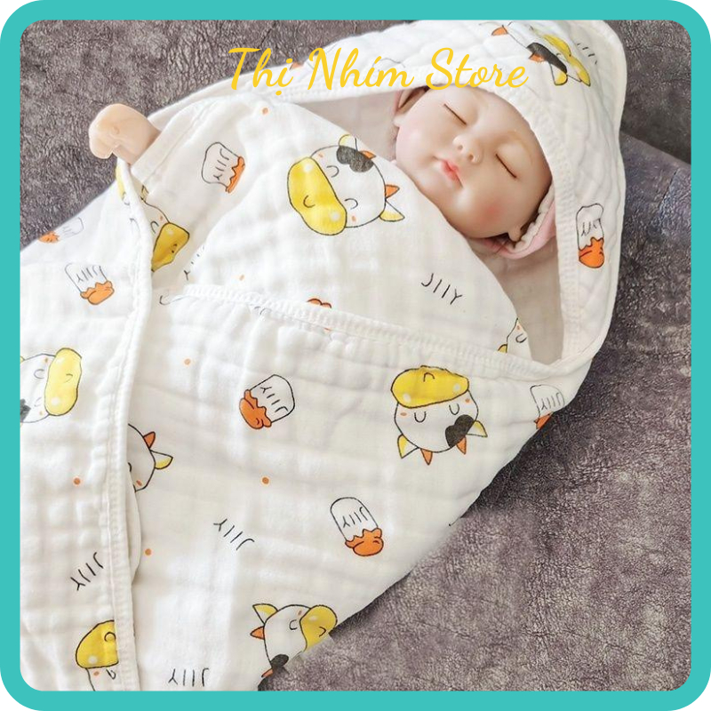 Khăn Tắm xô có mũ, Thị Nhím Store, Choàng bế Aden & Anais có mũ xuất Nhật cho bé sơ sinh