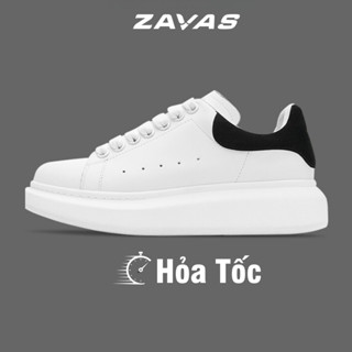 Giày thể thao sneaker nữ ZAVAS đế cao 4cm màu trắng mang êm chân phong cách - S387