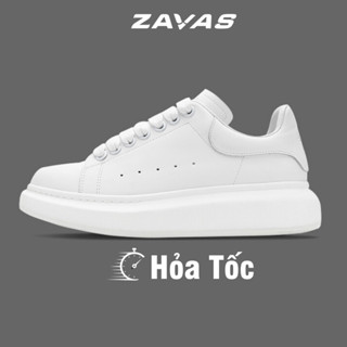 Giày thể thao sneaker nữ ZAVAS đế cao 4cm màu bata trắng phong cách đế mc bánh mì - S387
