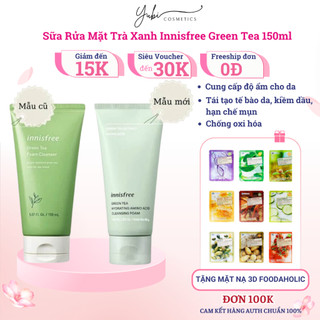 Sữa rửa mặt trà xanh INNISFREE green tea foam cleanser 150ml chính hãng Hàn Quốc YUBI SHOP
