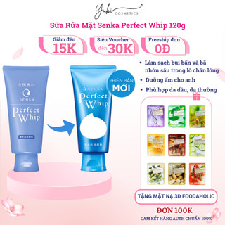 Sữa rửa mặt kiềm dầu Senka Perfect Whip 120g, sữa rửa mặt tạo bọt chiết xuất tơ tằm trắng - YUBI SHOP